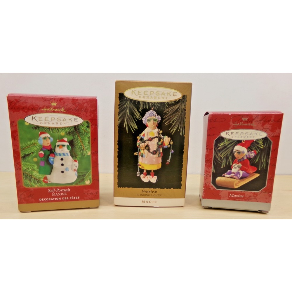 Hallmark Keepsake Lot of 3‎ Maxine Christmas Ornaments 2000